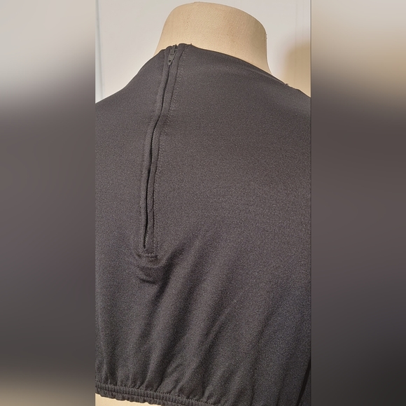 Vintage black stretchy long sleeve crop top. Small. - Picture 2 of 6